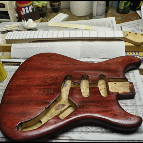 Red Stained Stratocaster Body